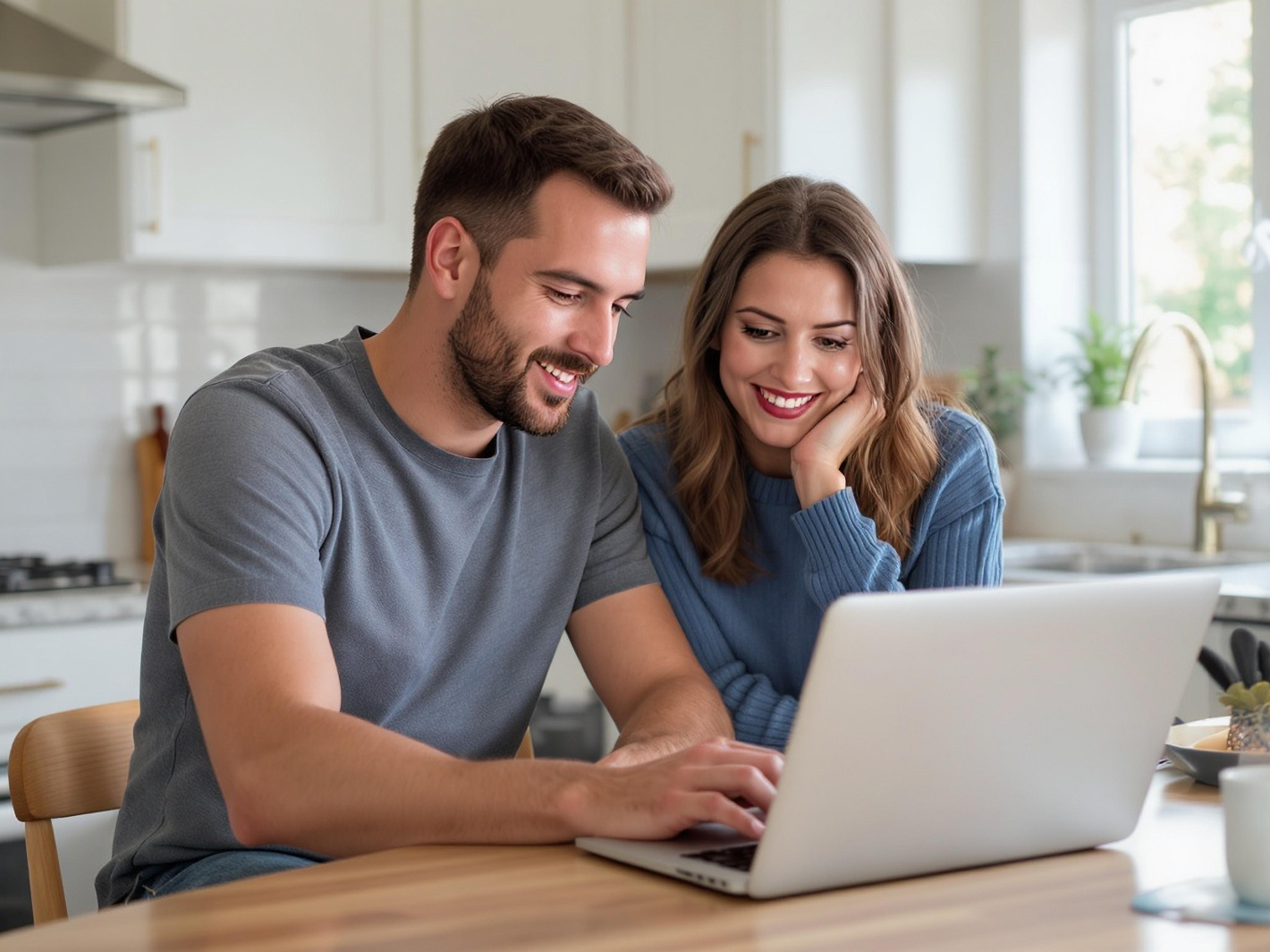 Couple exploring rental options together
